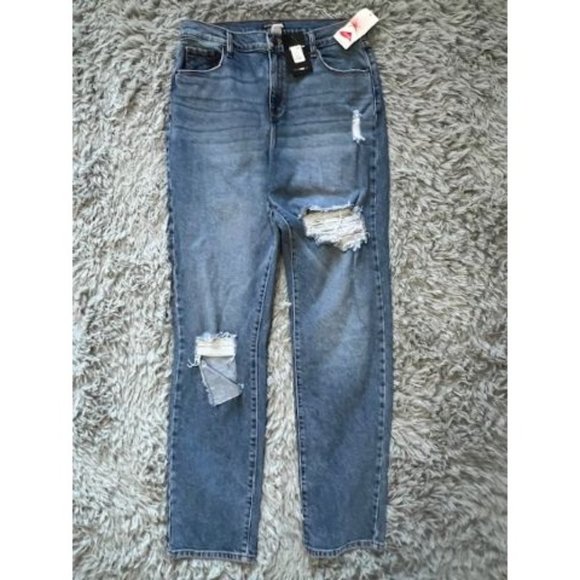 Fashion Nova Lycra Plus Size 15 Ripped Blue Jeans - Picture 1 of 6